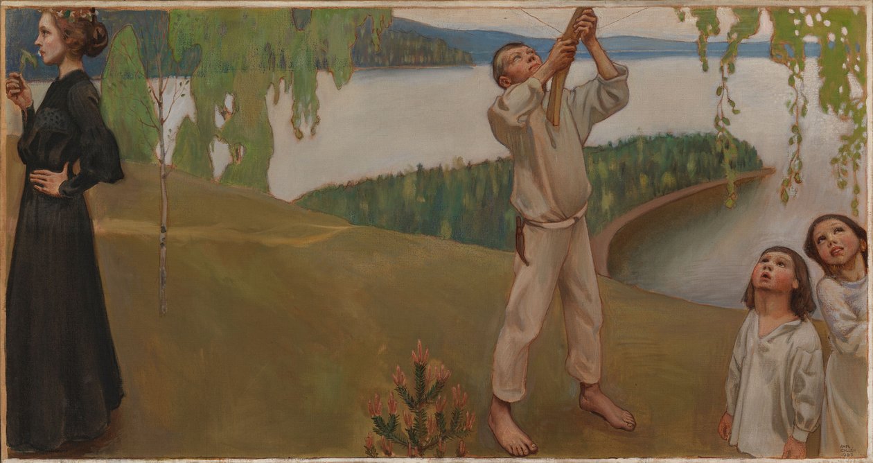 Primavera, studio per gli affreschi del Mausoleo di Jusélius da Akseli Gallen-Kallela
