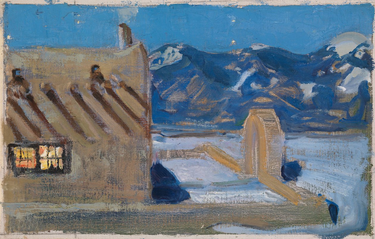 Casa a Taos al chiaro di luna da Akseli Gallen-Kallela