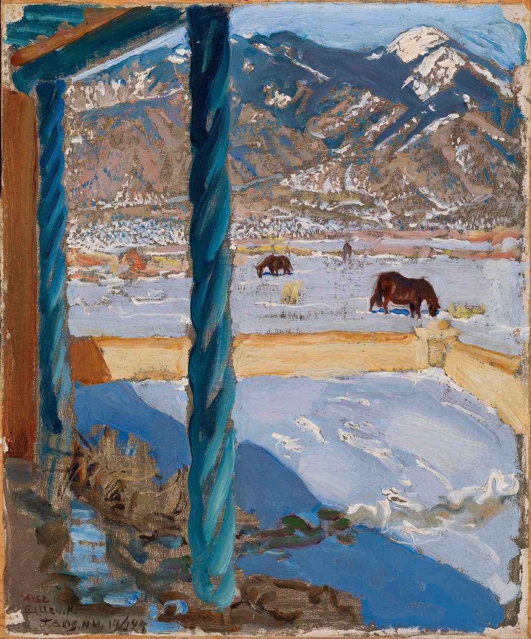Casa di Taos alla luce del sole da Akseli Gallen-Kallela