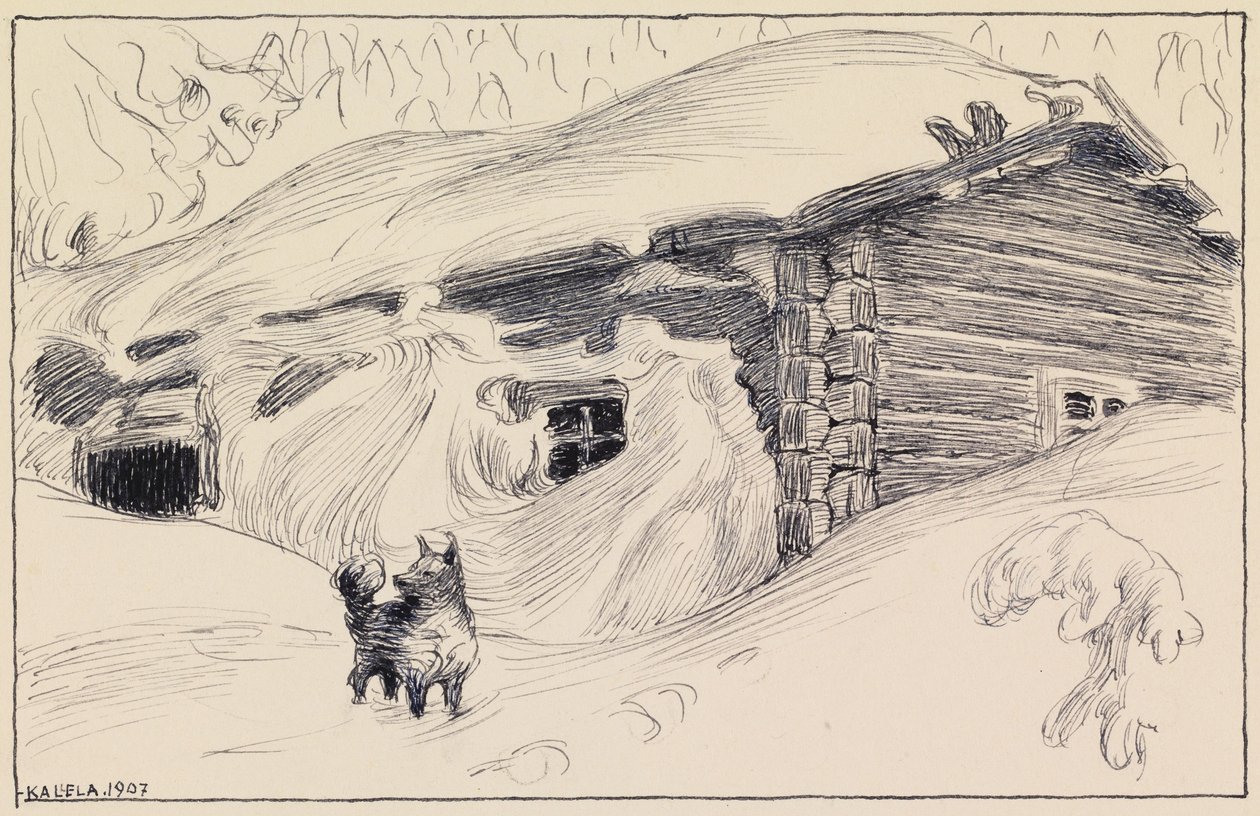 La capanna nella neve da Akseli Gallen-Kallela
