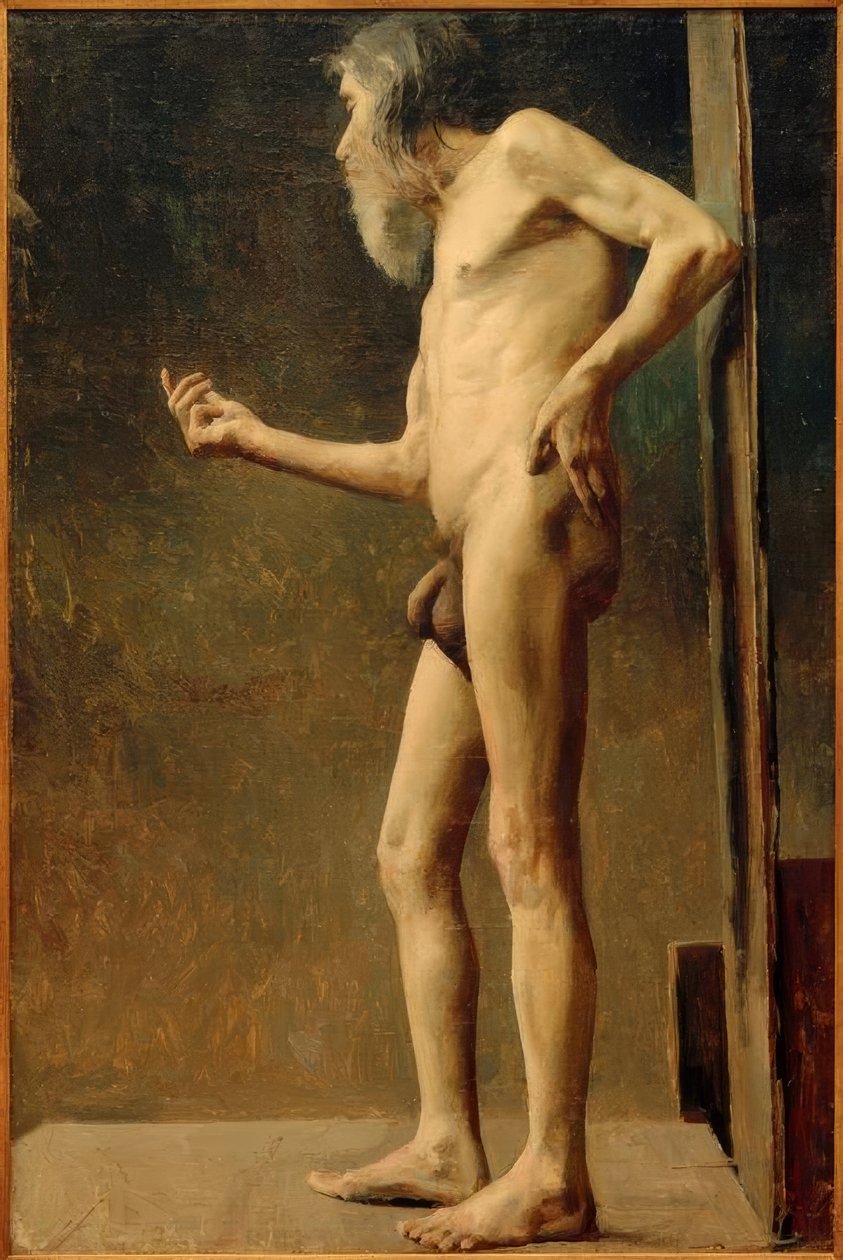 Studio di nudo di un vecchio da Akseli Valdemar Gallen Kallela