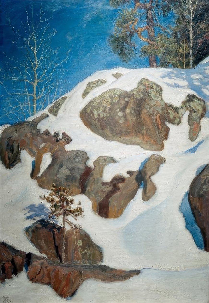 Rocce innevate vicino a Kalela da Akseli Valdemar Gallen Kallela