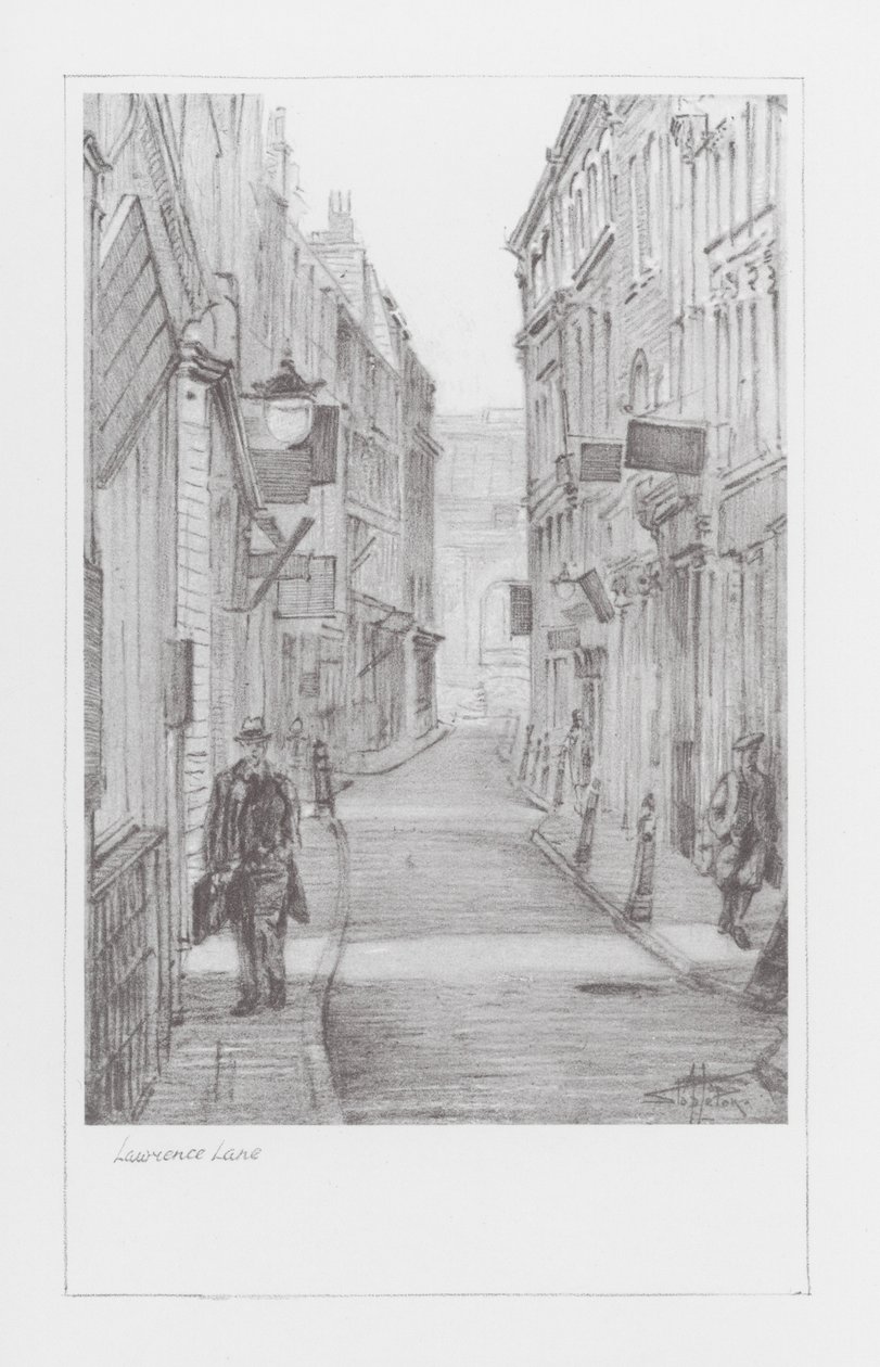 Corsie di Londra: Lawrence Lane (litografia) da Alan Stapleton