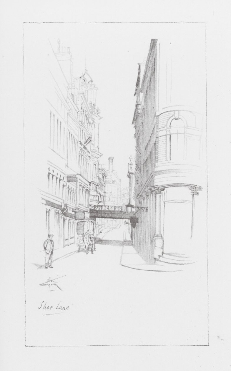 Corsie di Londra: Shoe Lane (litografia) da Alan Stapleton