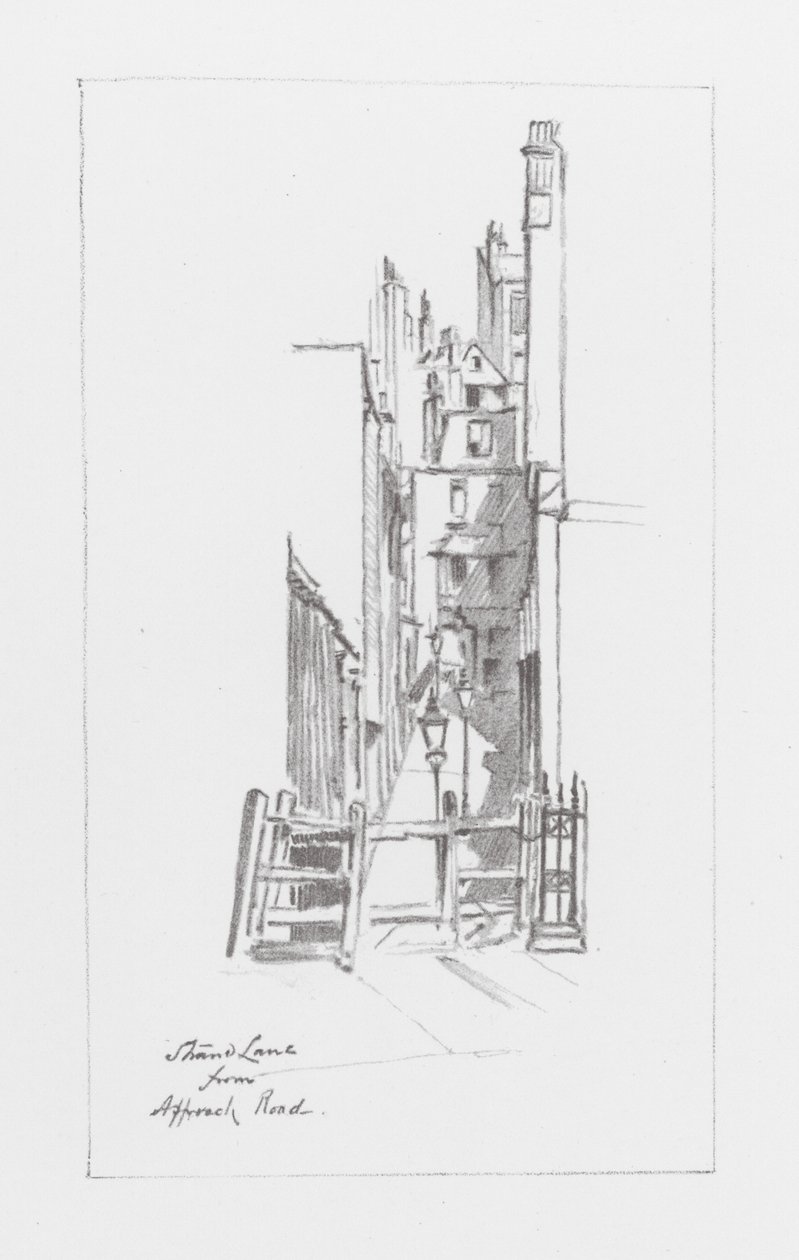 Corsie di Londra: Strand Lane (litografia) da Alan Stapleton