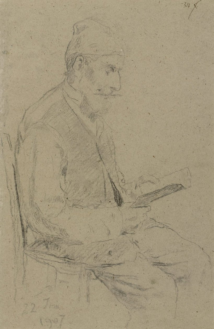 Uomo che legge da Albert Anker