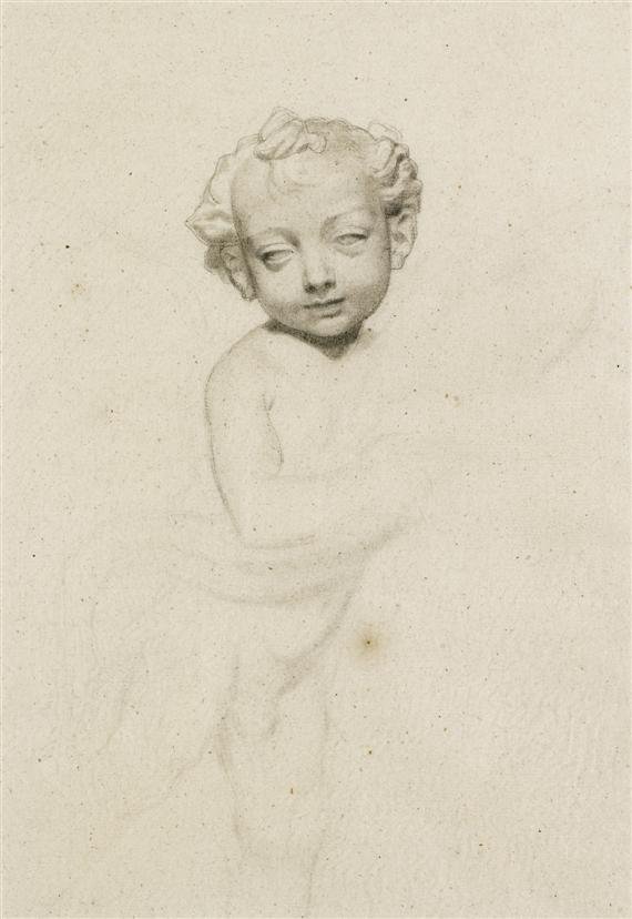 Disegno del ragazzo alato di Andrea del Verrocchio da Albert Anker