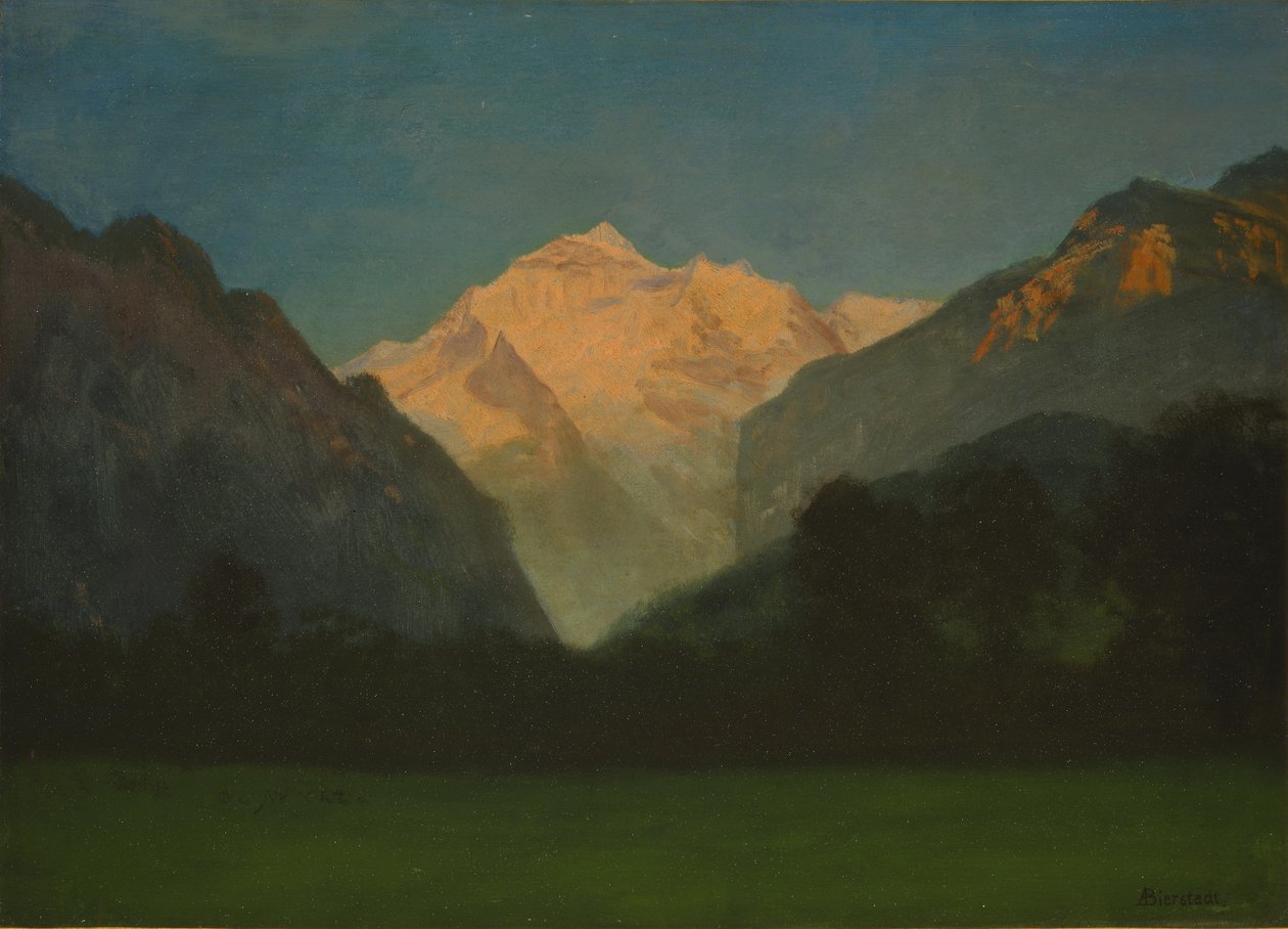 Vista del Parco del Ghiacciaio o Tramonto sulla vetta da Albert Bierstadt