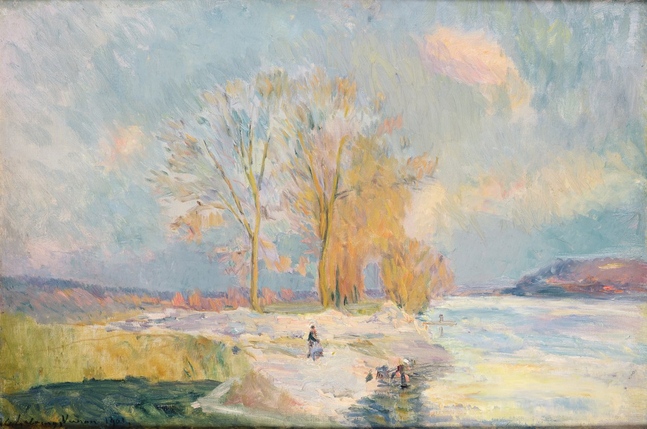 Sponde della Senna e Vernon in inverno, 1901 da Albert Charles Lebourg