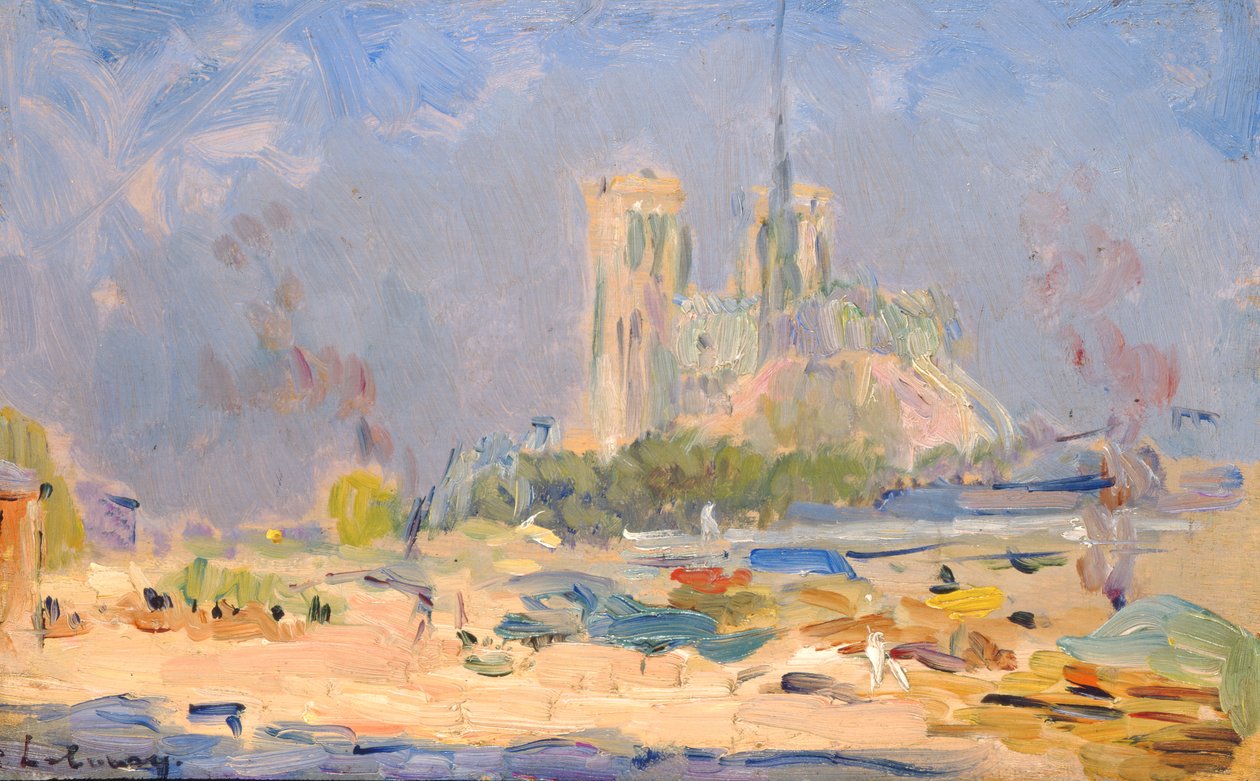 Quai de la Tournelle e Notre-Dame de Paris, 1884 da Albert Charles Lebourg