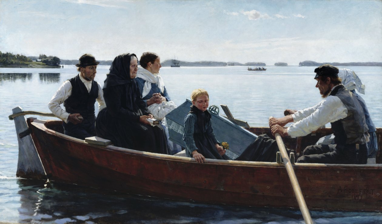 Trasporto di una bara per bambini da Albert Gustaf Aristides Edelfelt
