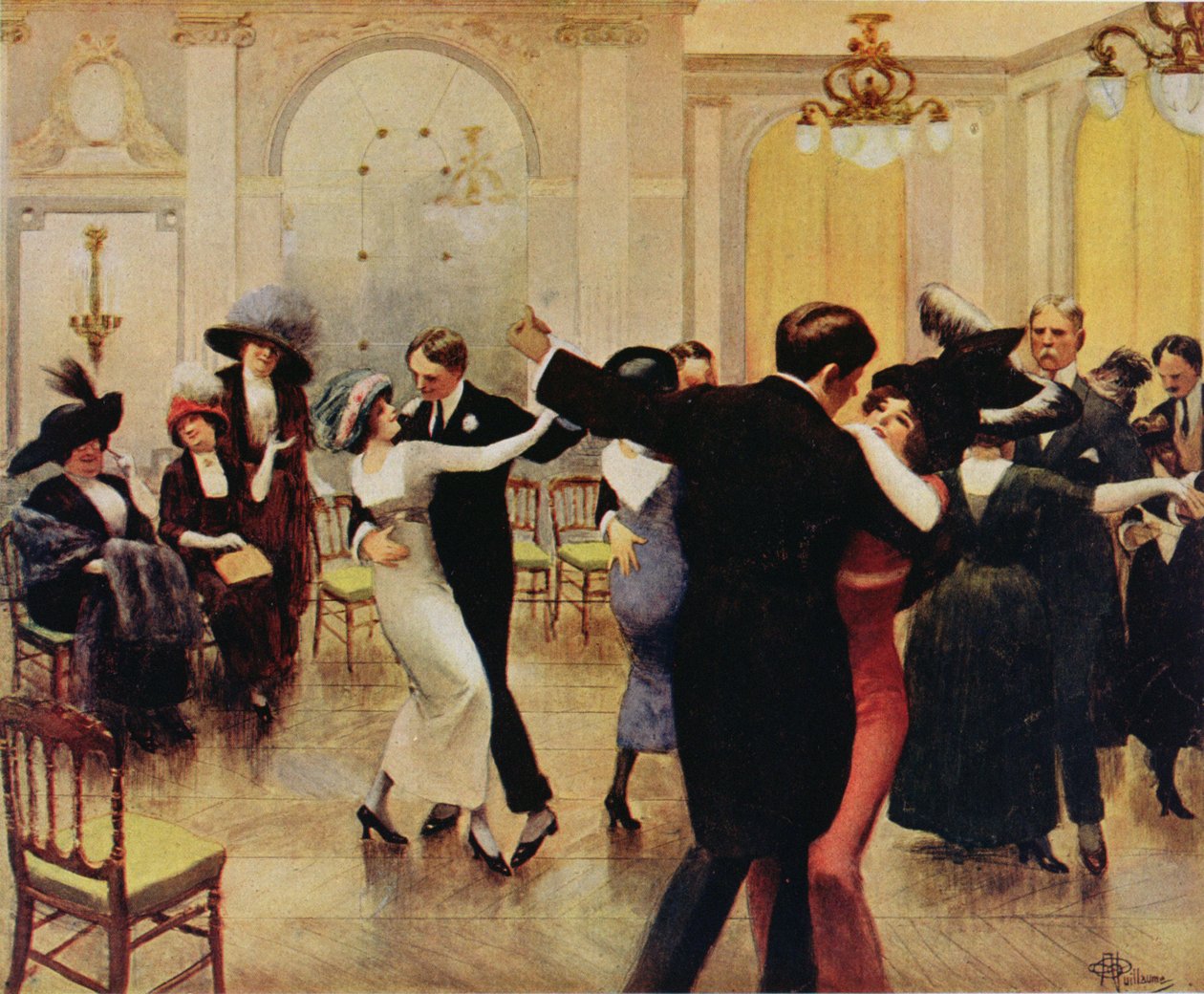 Ballando il Tango, pubblicato in Femina, 1913 da Albert Guillaume