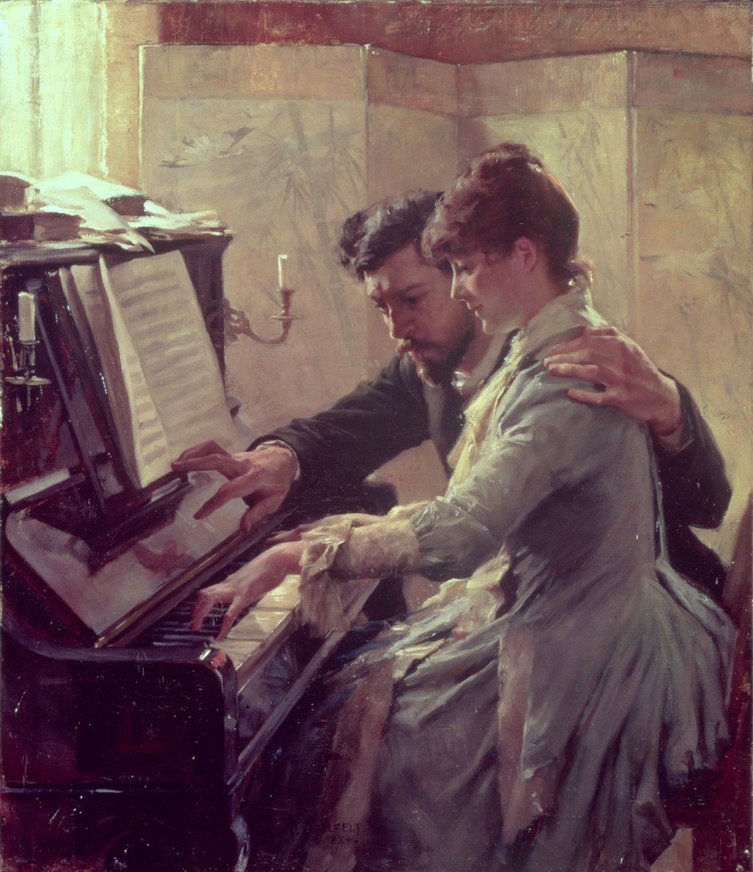 Al pianoforte da Albert Gustaf Aristides Edelfelt
