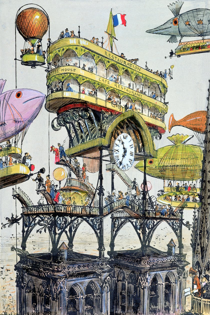 Stazione centrale degli aerei a Notre-Dame (Parigi), illustrazione da 