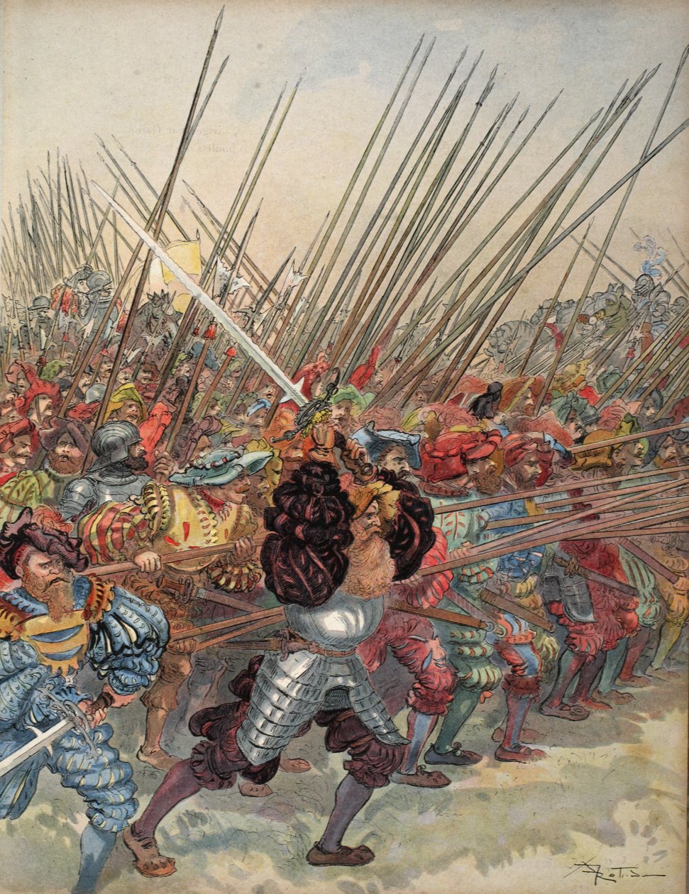 Carica degli svizzeri a Marignano, illustrazione da 