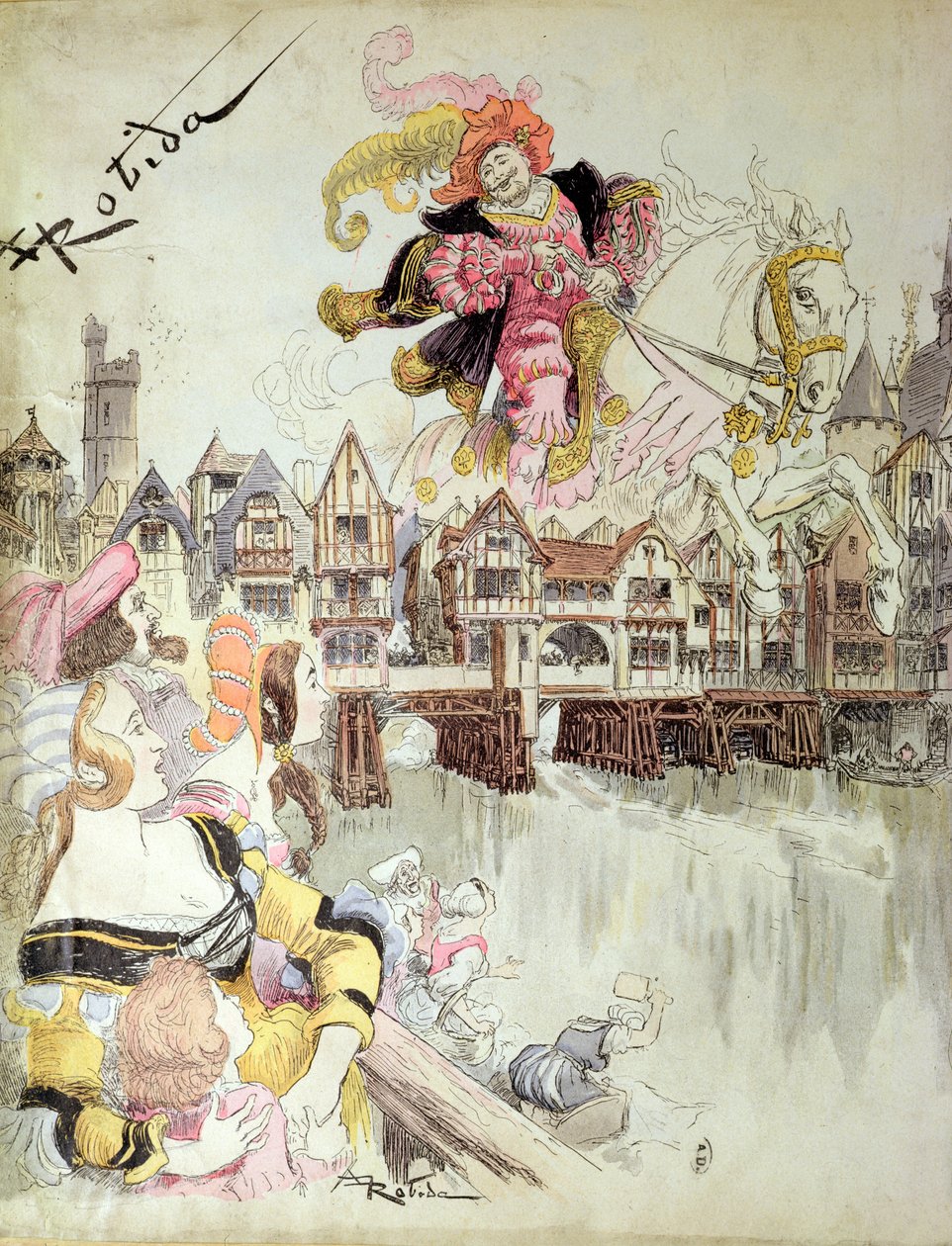 Gargantua, illustrazione dalle Opere Complete di Francois Rabelais da Albert Robida