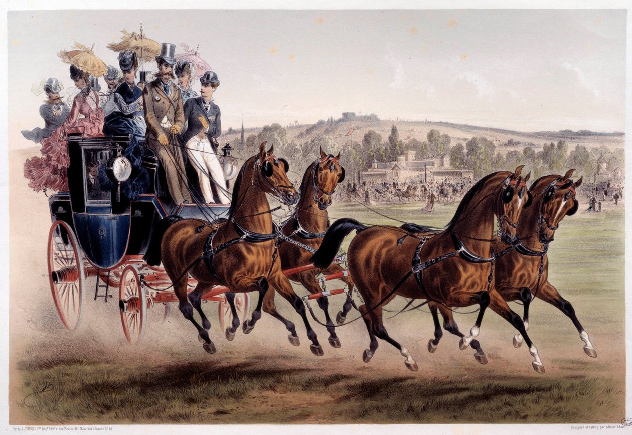 Diligenza, il ritorno delle corse Stampa di Albert Adam XIX secolo Parigi, Museo Carnavalet da Albert Adam