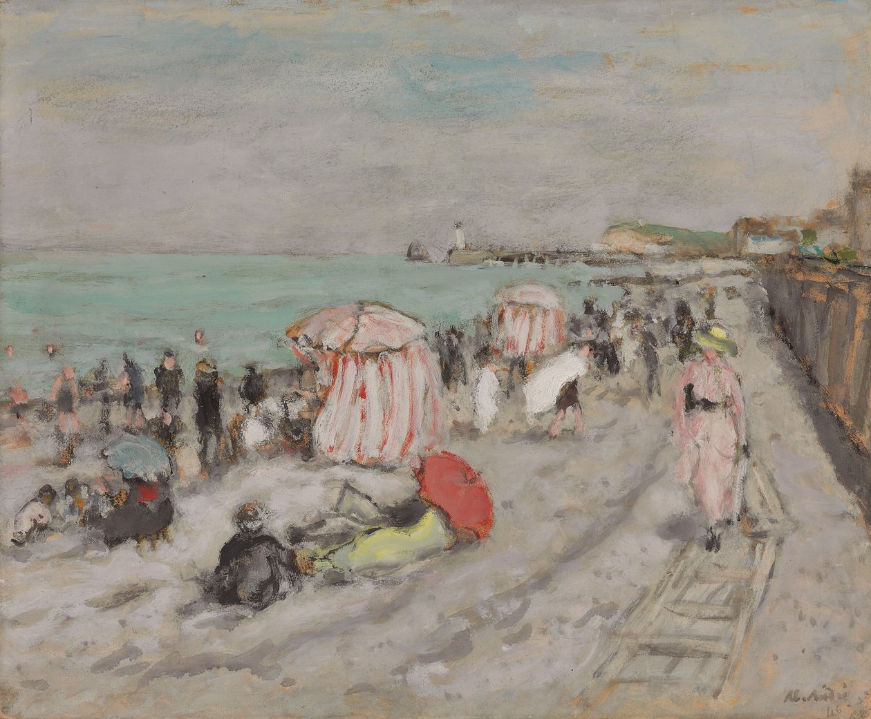 Sulla spiaggia (olio su carta appoggiato su tavola) da Albert Andre