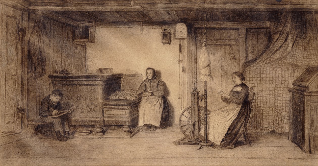 Nel salotto della fattoria da Albert Anker