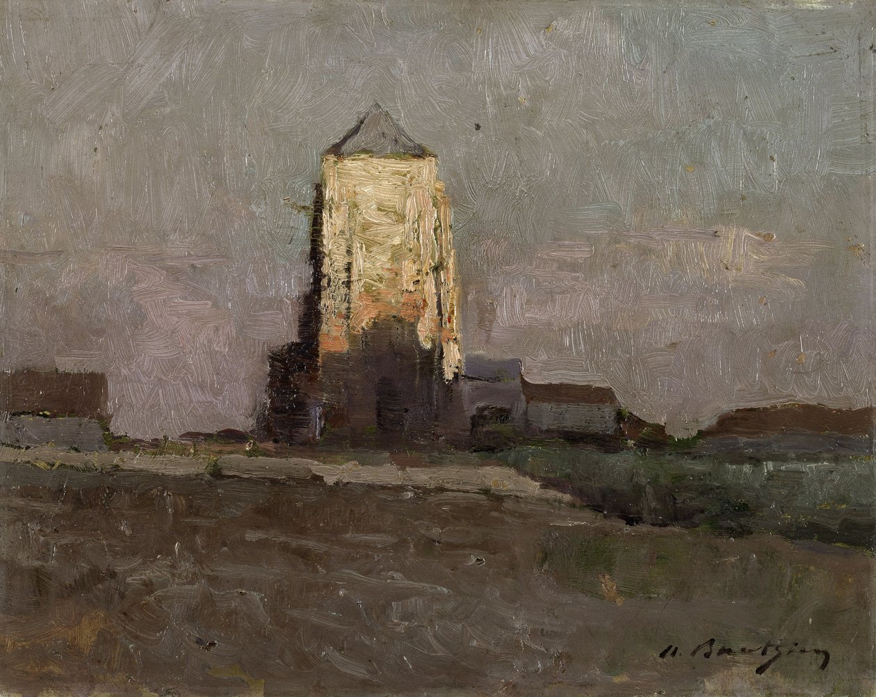 La chiesa di Mariakerke (Ostenda) da Albert Baertsoen