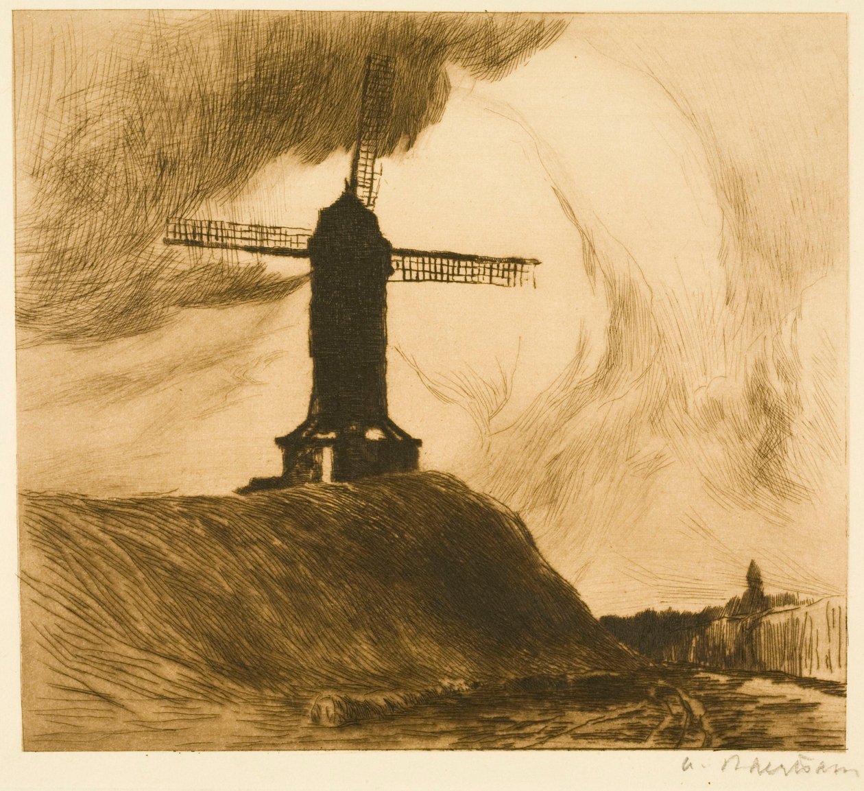 Mühle auf den Wällen I (Brügge) da Albert Baertsoen