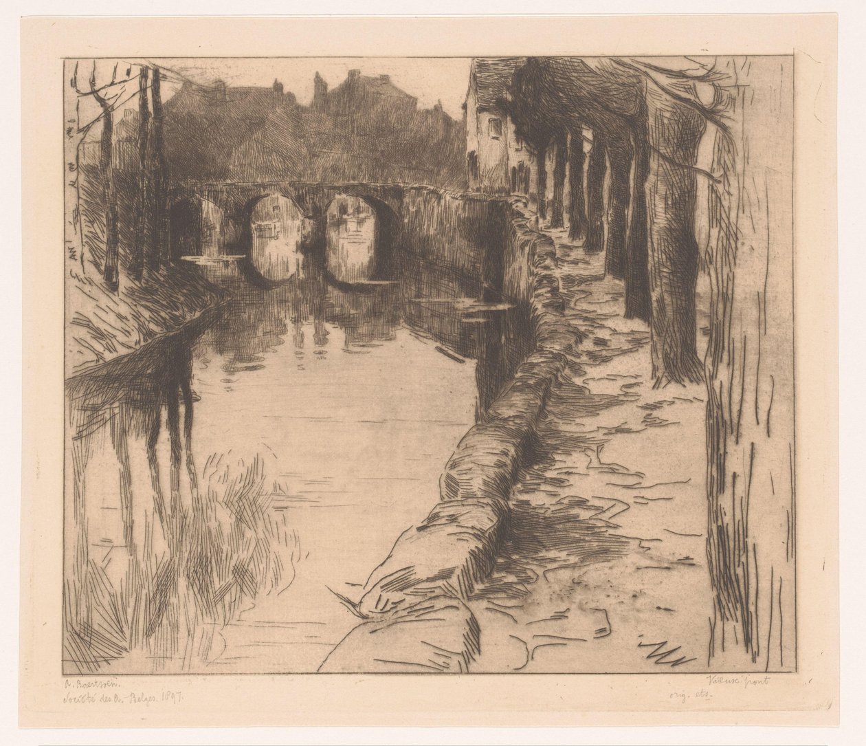 Vecchio ponte su un canale a Diksmuide da Albert Baertsoen