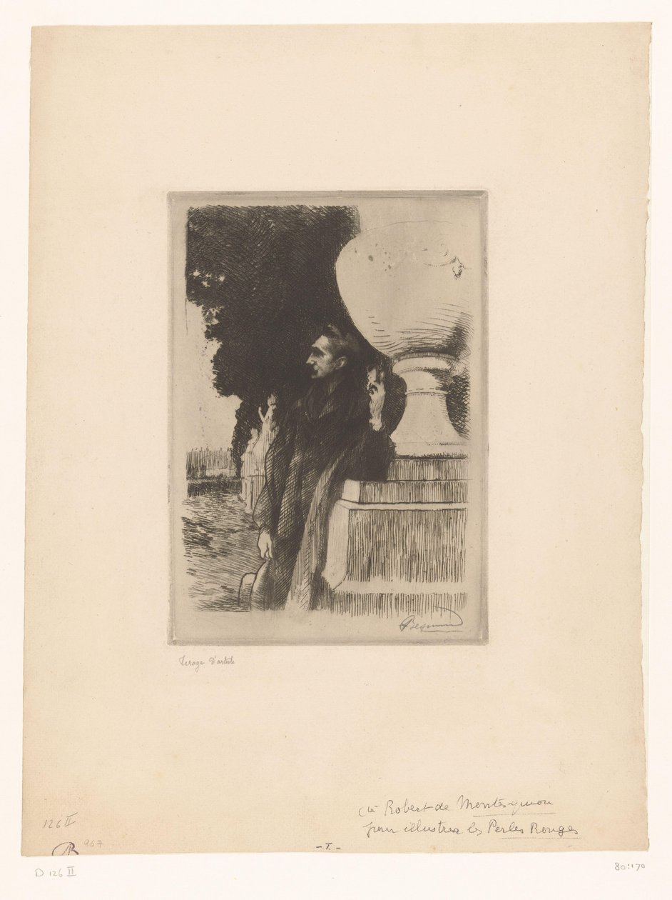 Ritratto di Robert de Montesquiou da Albert Besnard (signed by artist)