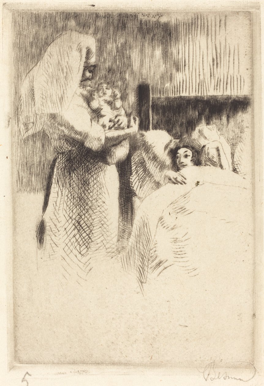 Annuncio di nascita per Anne-Élisabeth Besnard da Albert Besnard