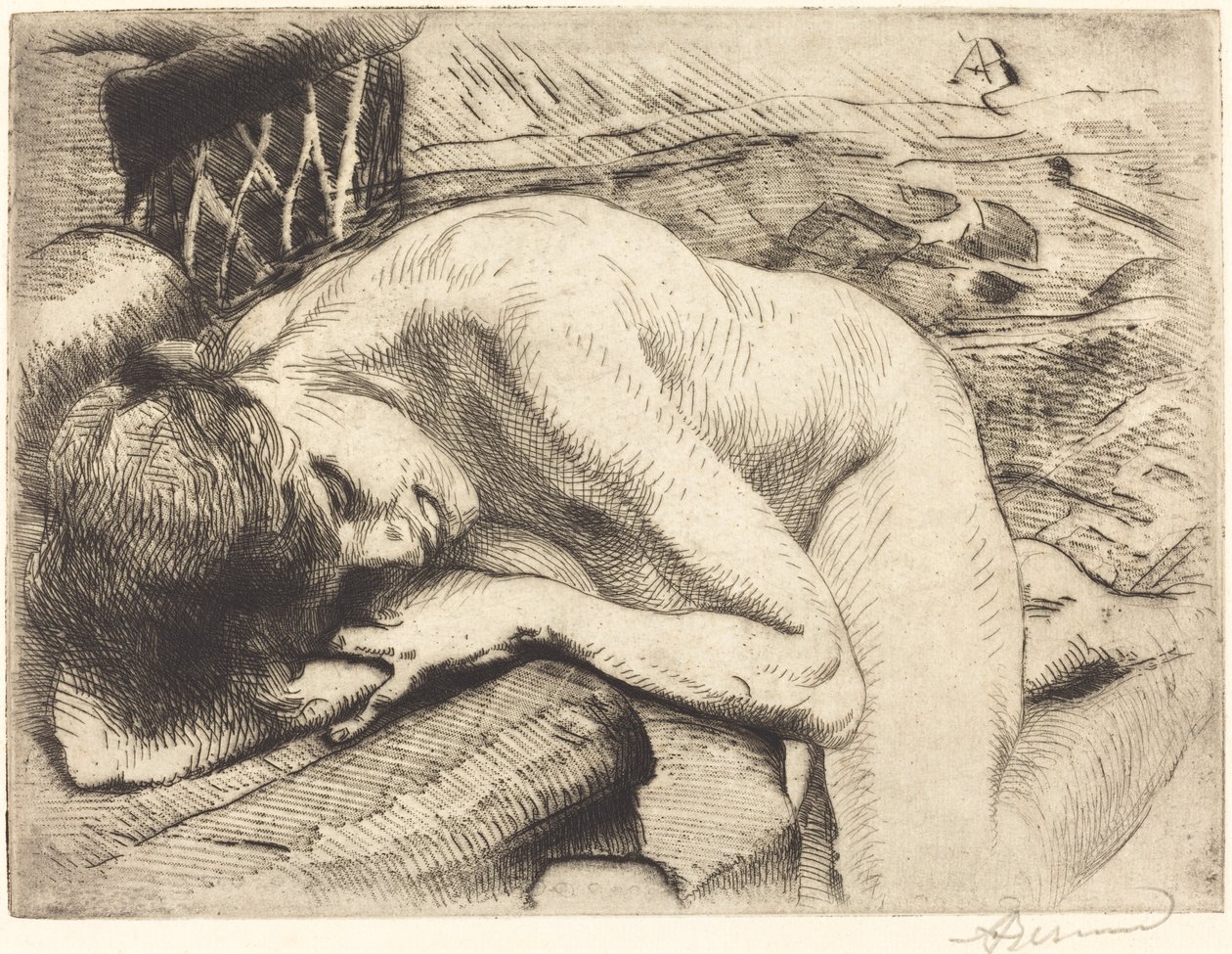 Modella Addormentata sul Pavimento da Albert Besnard