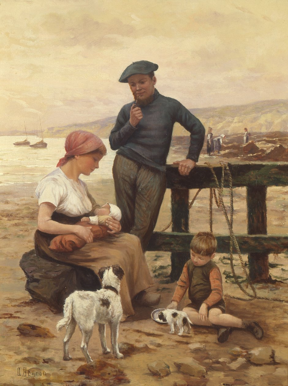 Un pescatore e la sua famiglia da Albert Besnou
