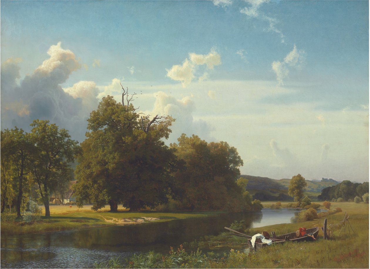 Paesaggio fluviale, Westfalia, 1855 da Albert Bierstadt