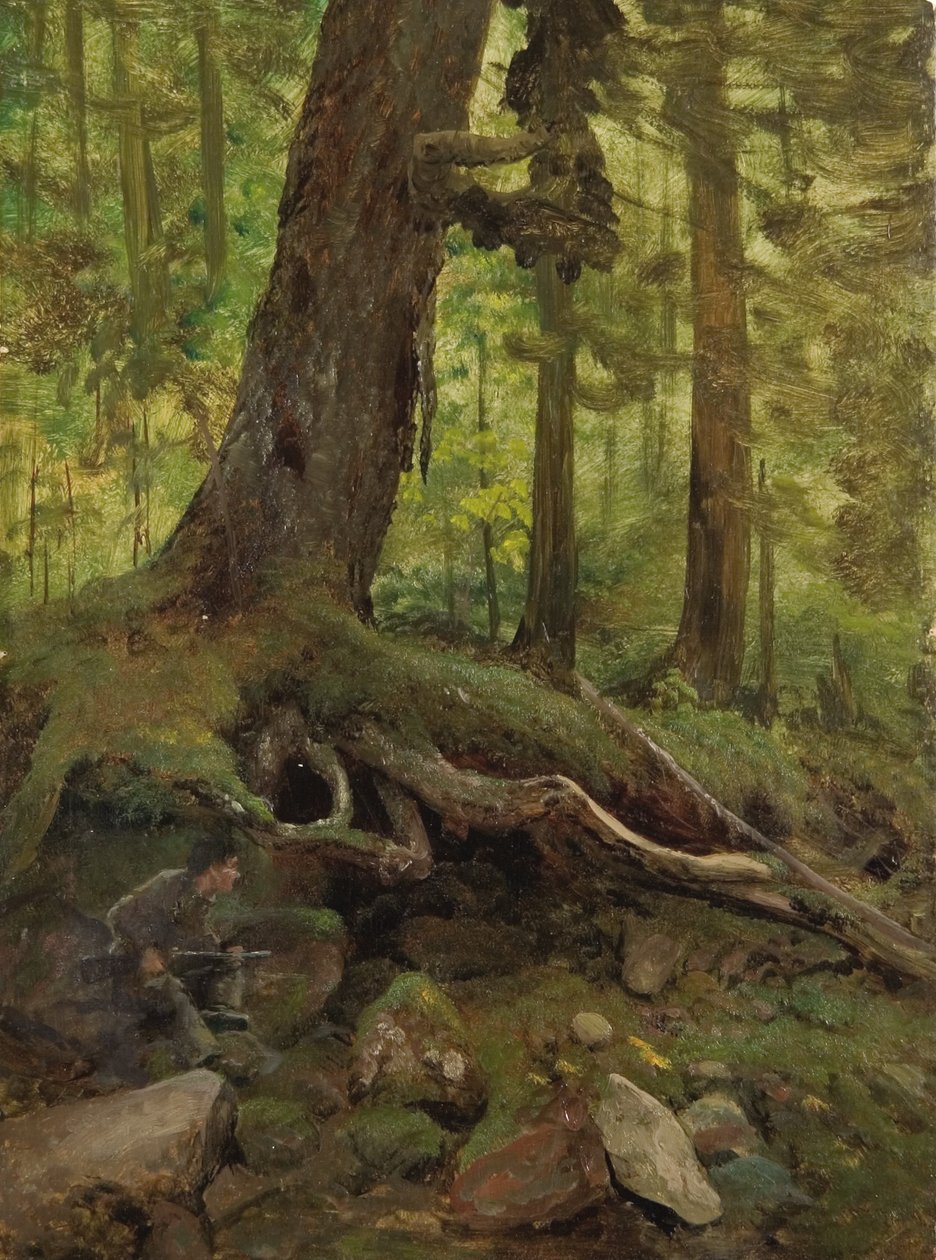 Cacciatore nelle White Mountains vicino a Glen House (particolare) da Albert Bierstadt