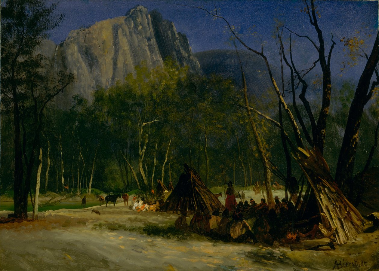Indiani a Council, California da Albert Bierstadt