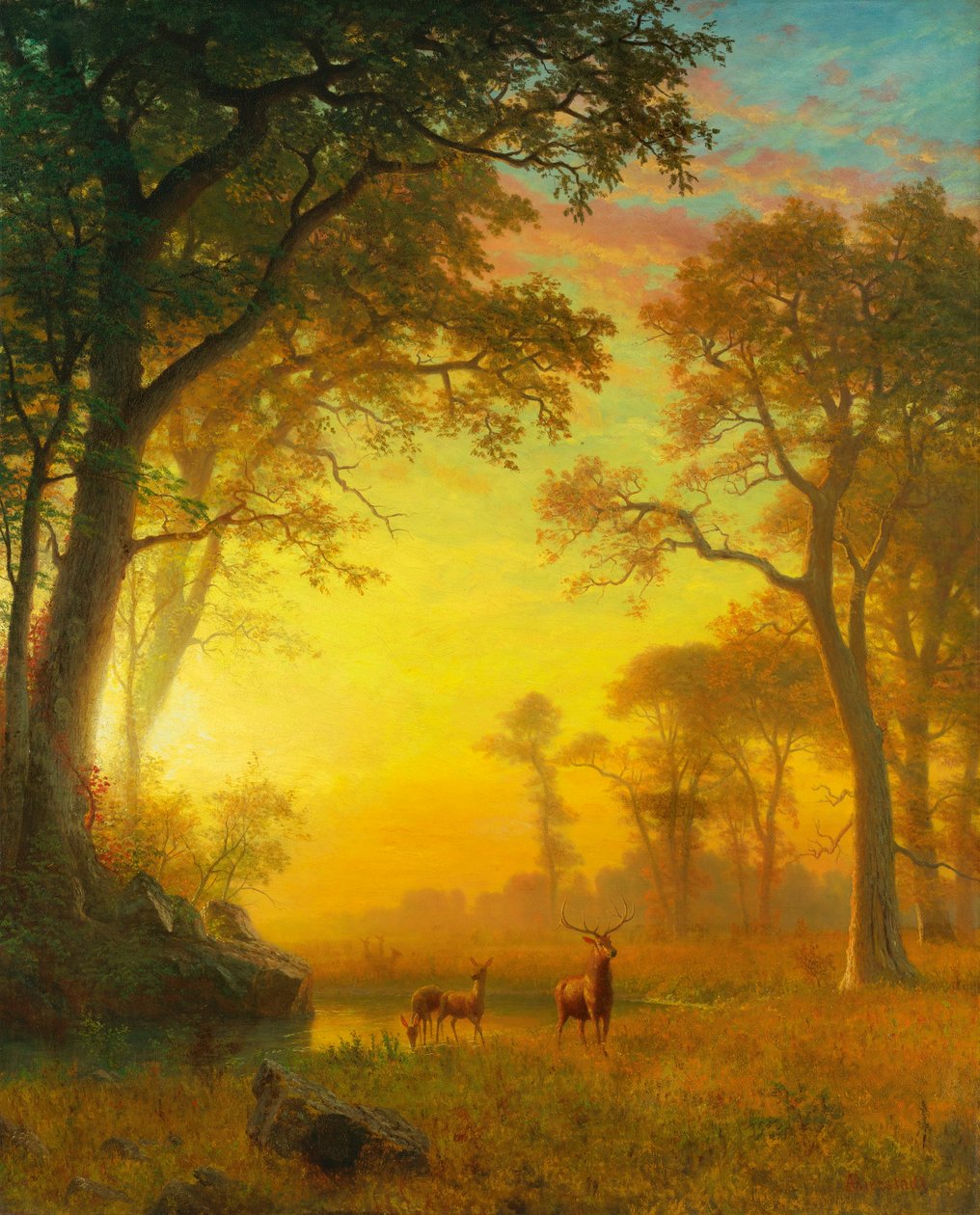 Luce nella foresta da Albert Bierstadt