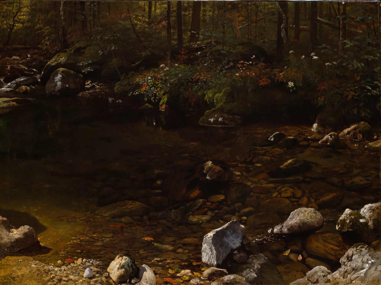 Piscina ombreggiata, Montagne Bianche, New Hampshire, c. 1869 da Albert Bierstadt