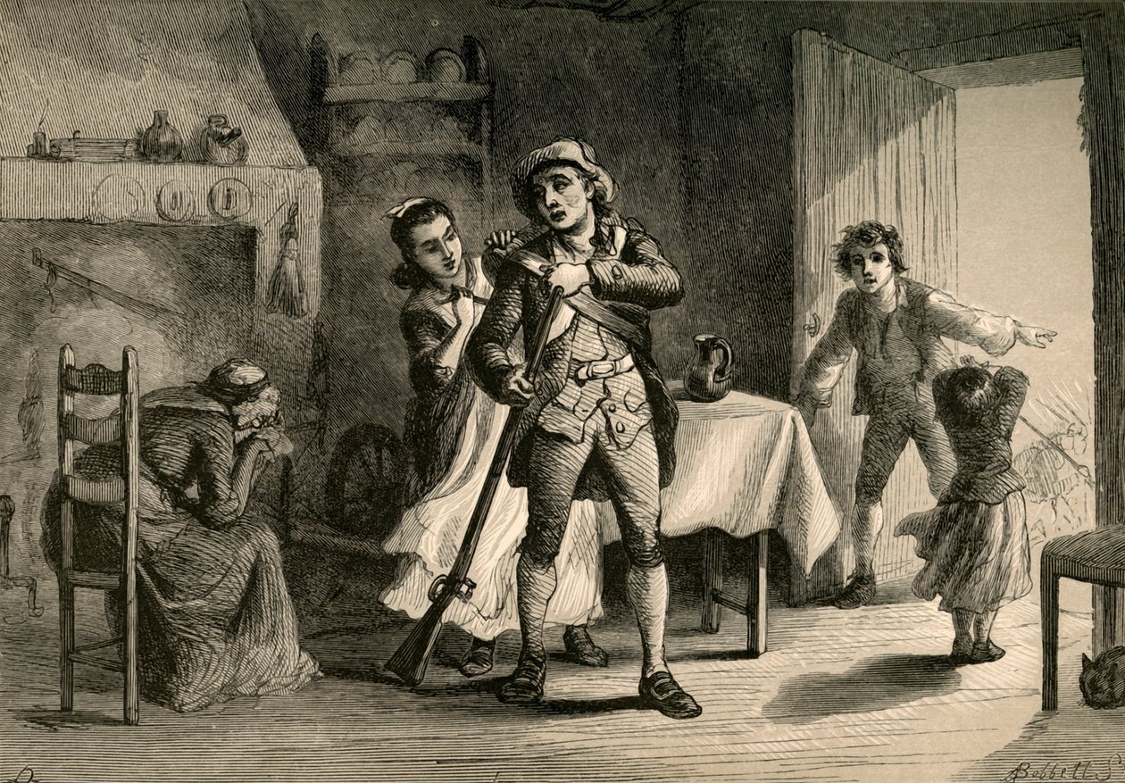 Un Minuteman che si prepara per la guerra, 1877 da Albert Bobbett