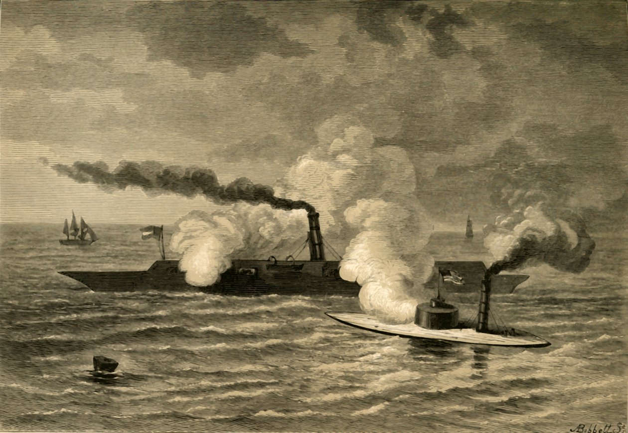 Attacco del Monitor sul Merrimack da Albert Bobbett