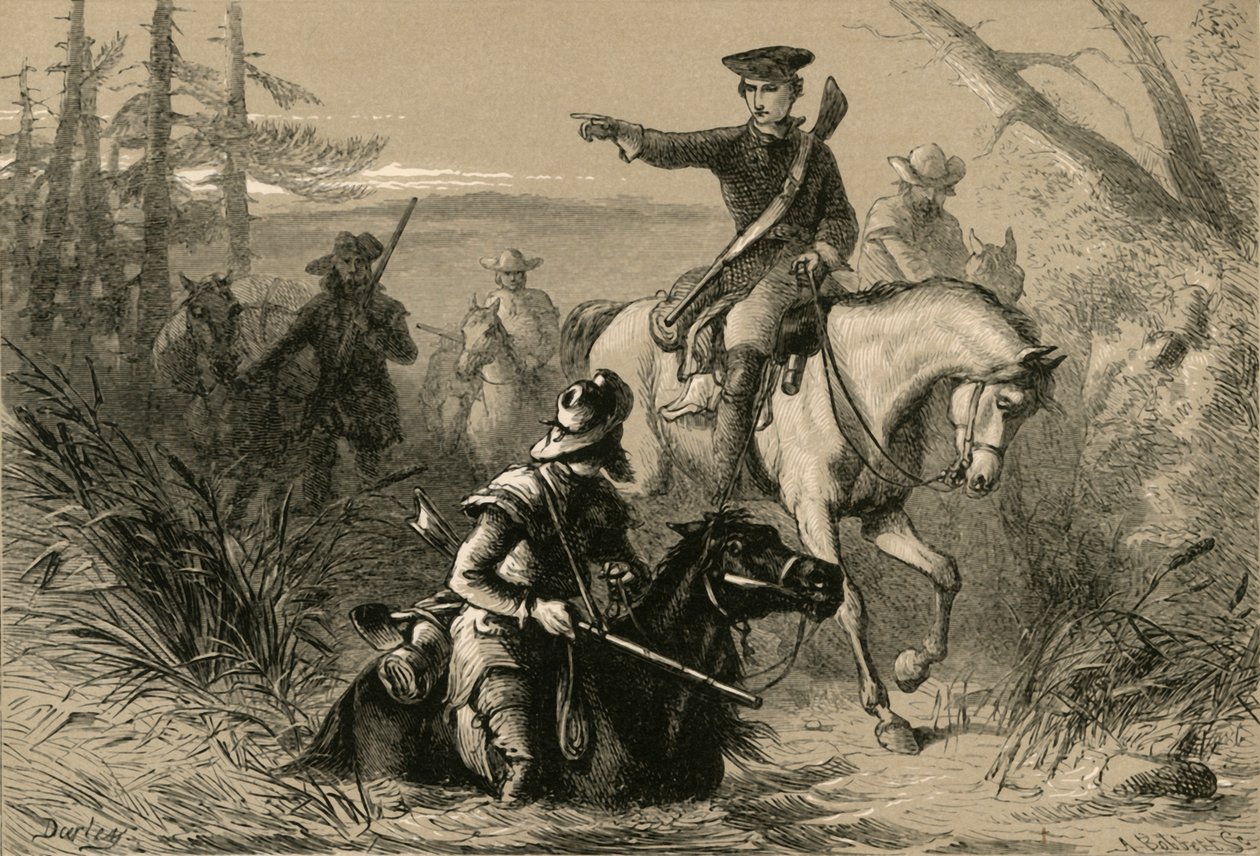 Il maggiore Washington nella sua missione al comandante francese, 1877 da Albert Bobbett