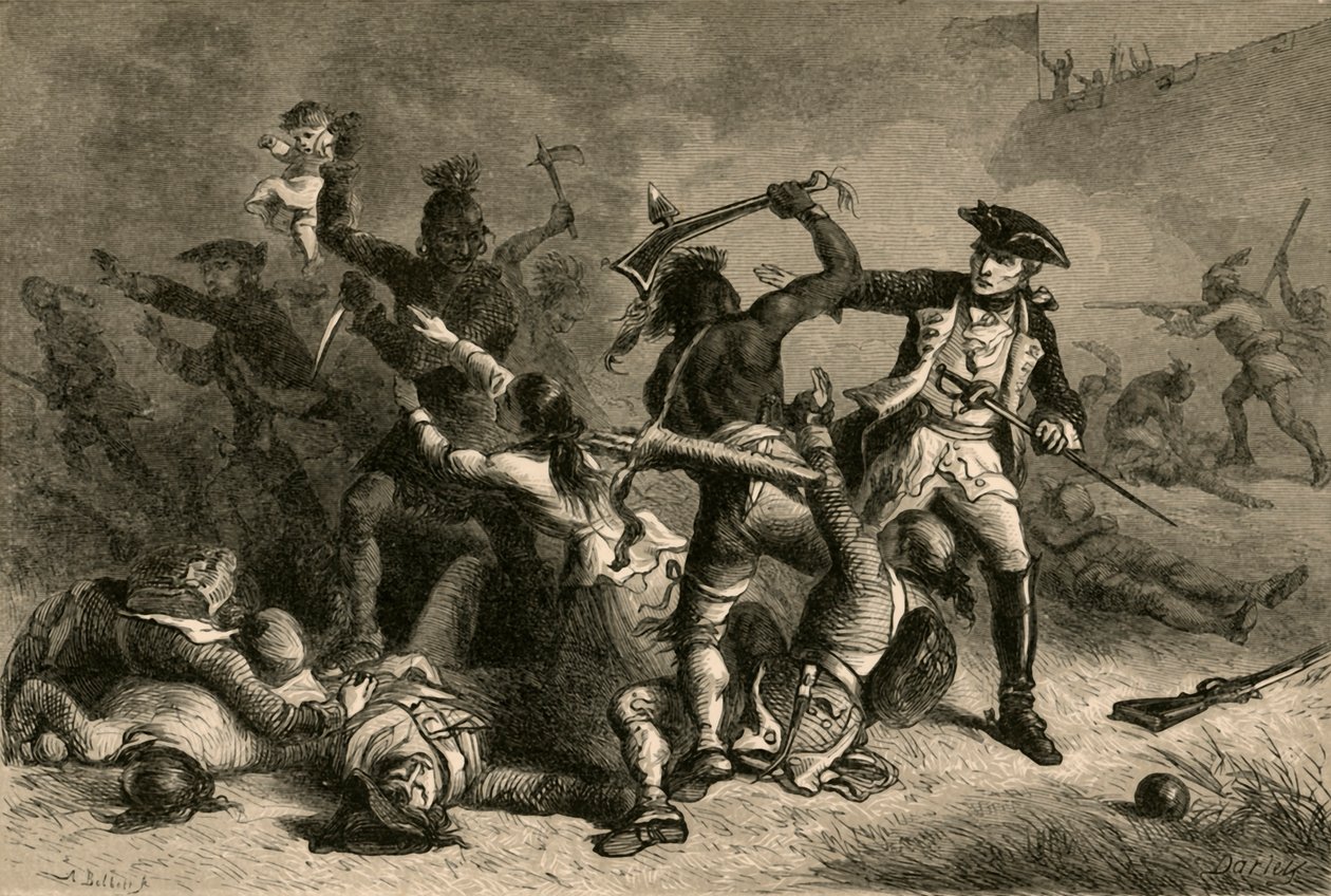 Montcalm cerca di fermare il massacro, 1877 da Albert Bobbett