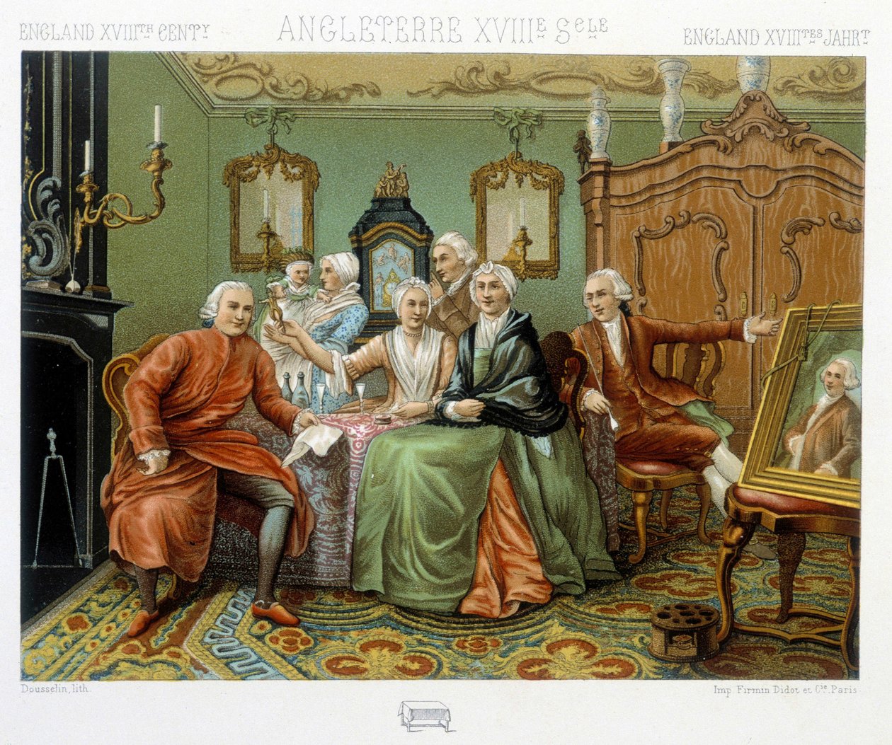 Borghesi inglesi nel loro interno da Albert Charles August Racinet