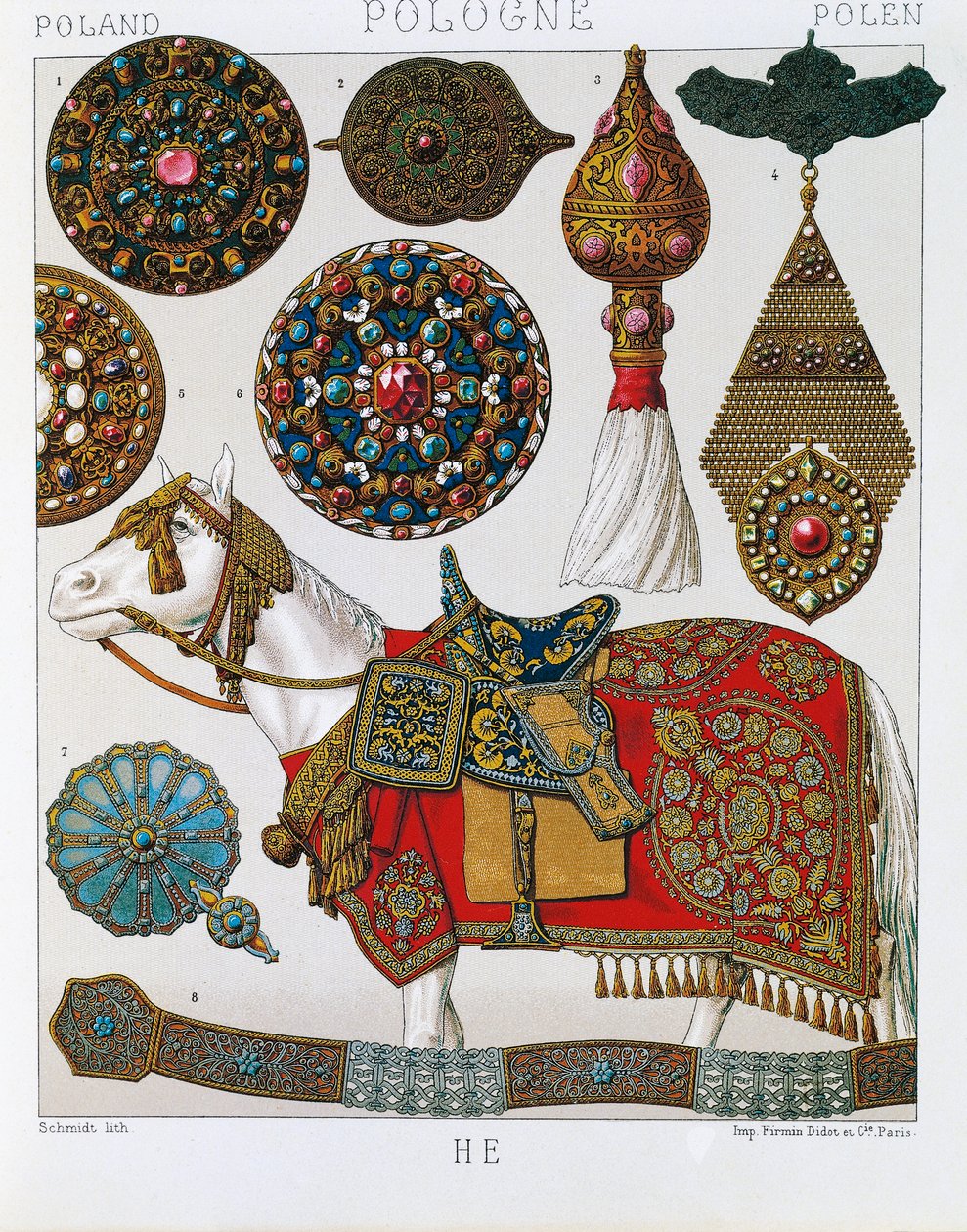 Ornamenti polacchi, cavalleria ussara da Albert Charles August Racinet