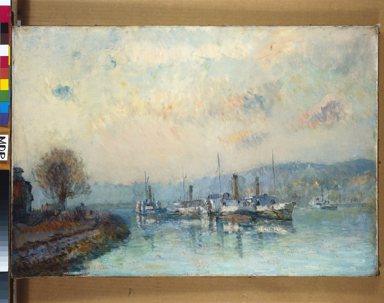 Dal Boathouse, periferia di Rouen da Albert Charles Lebourg