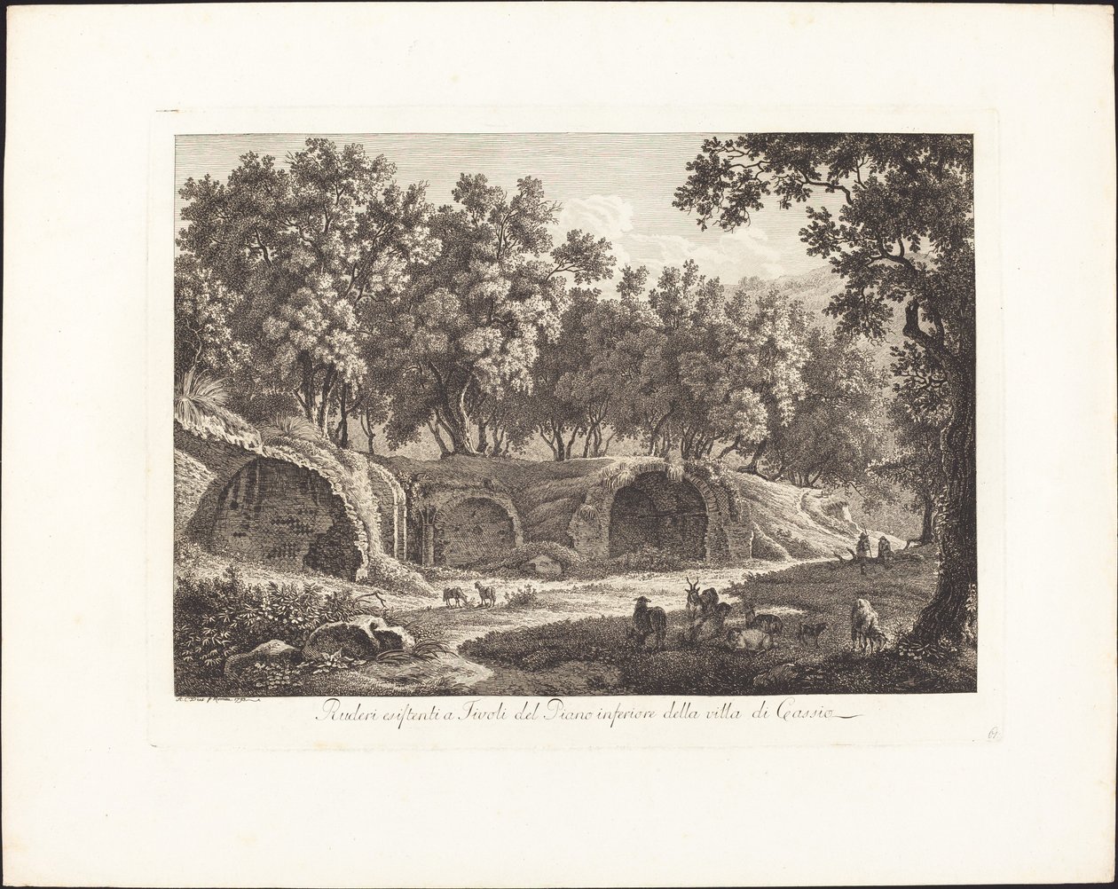 Ruderi esistenti a Tivoli del piano inferiore della villa di Cassio da Albert Christoph Dies