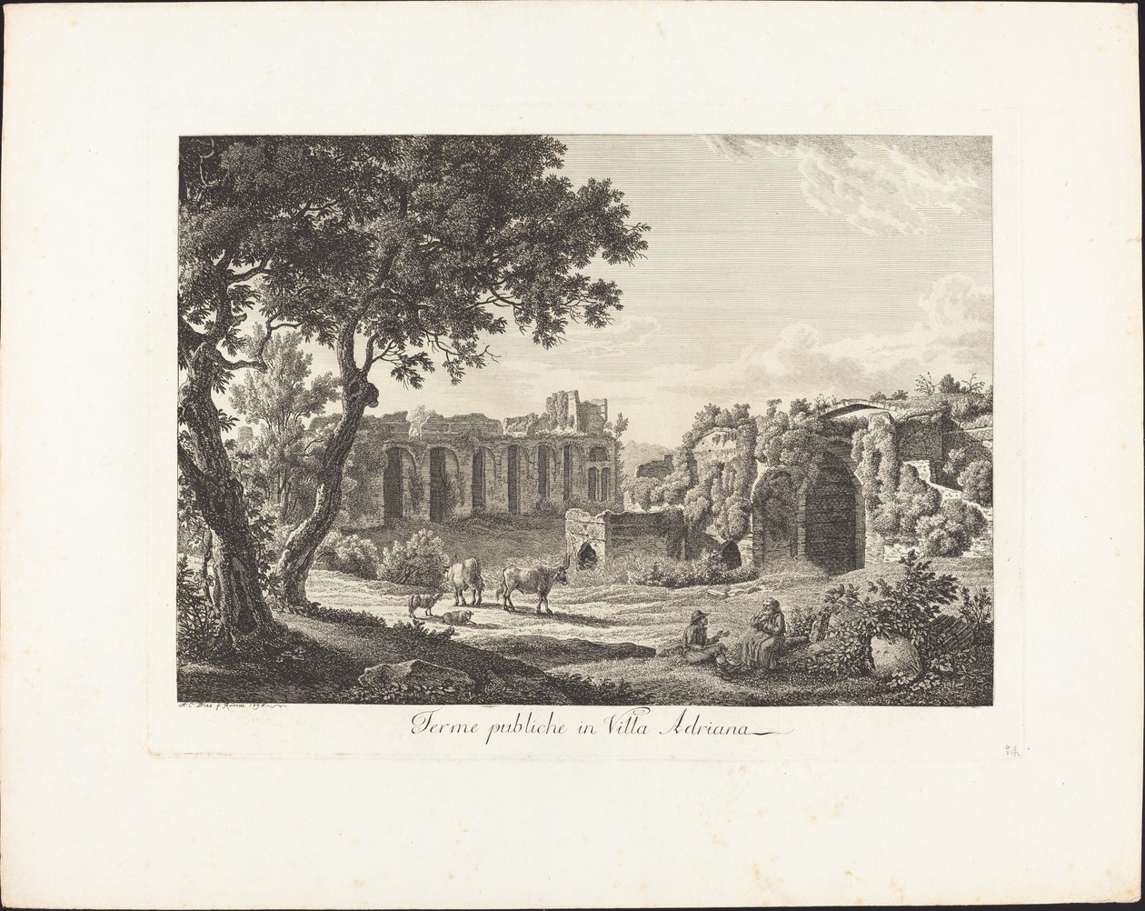 Terme pubbliche nella villa Adriana da Albert Christoph Dies