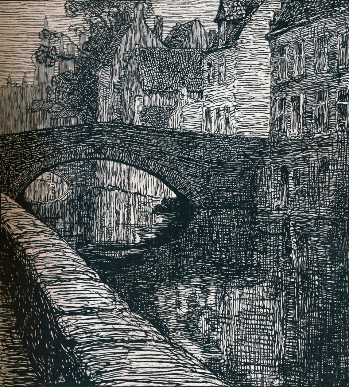 Bruges: Le Quai Vert, 1916-1917 da Albert Delstanche