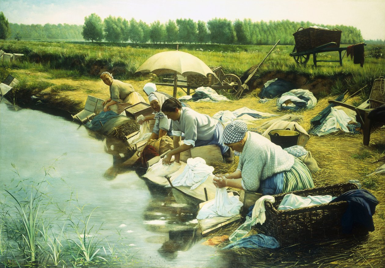 Donne che fanno il bucato nella regione di Trappes da Albert Desire