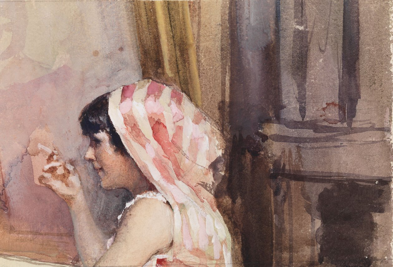 Ragazza che fuma, studio dalla Spagna da Albert Edelfelt