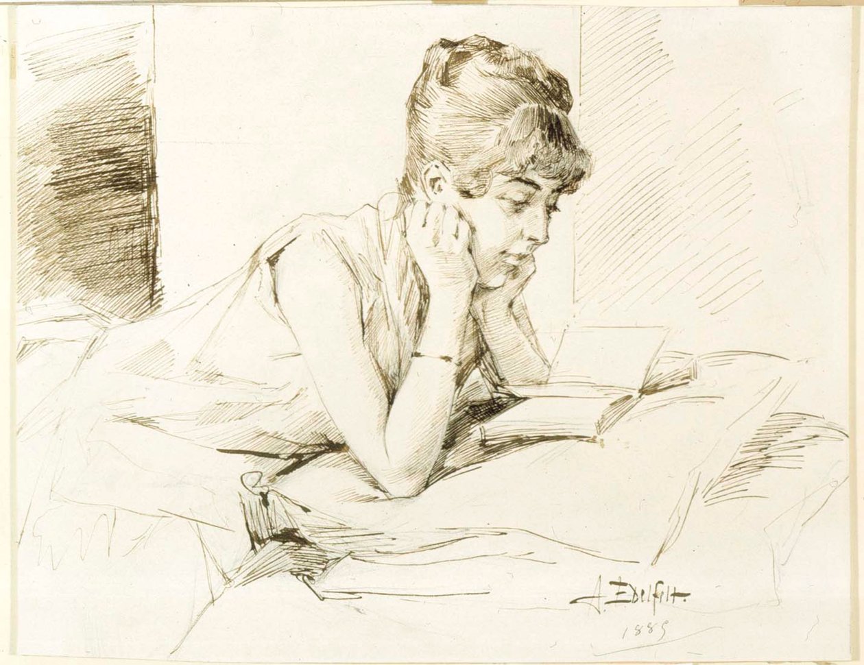 Una giovane donna che legge da Albert Edelfelt