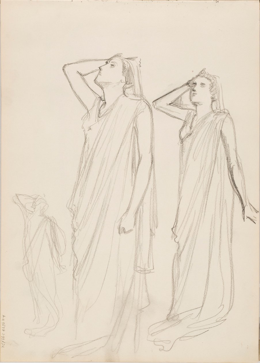 Aino Ackté come Alcestis, tre bozzetti da Albert Edelfelt