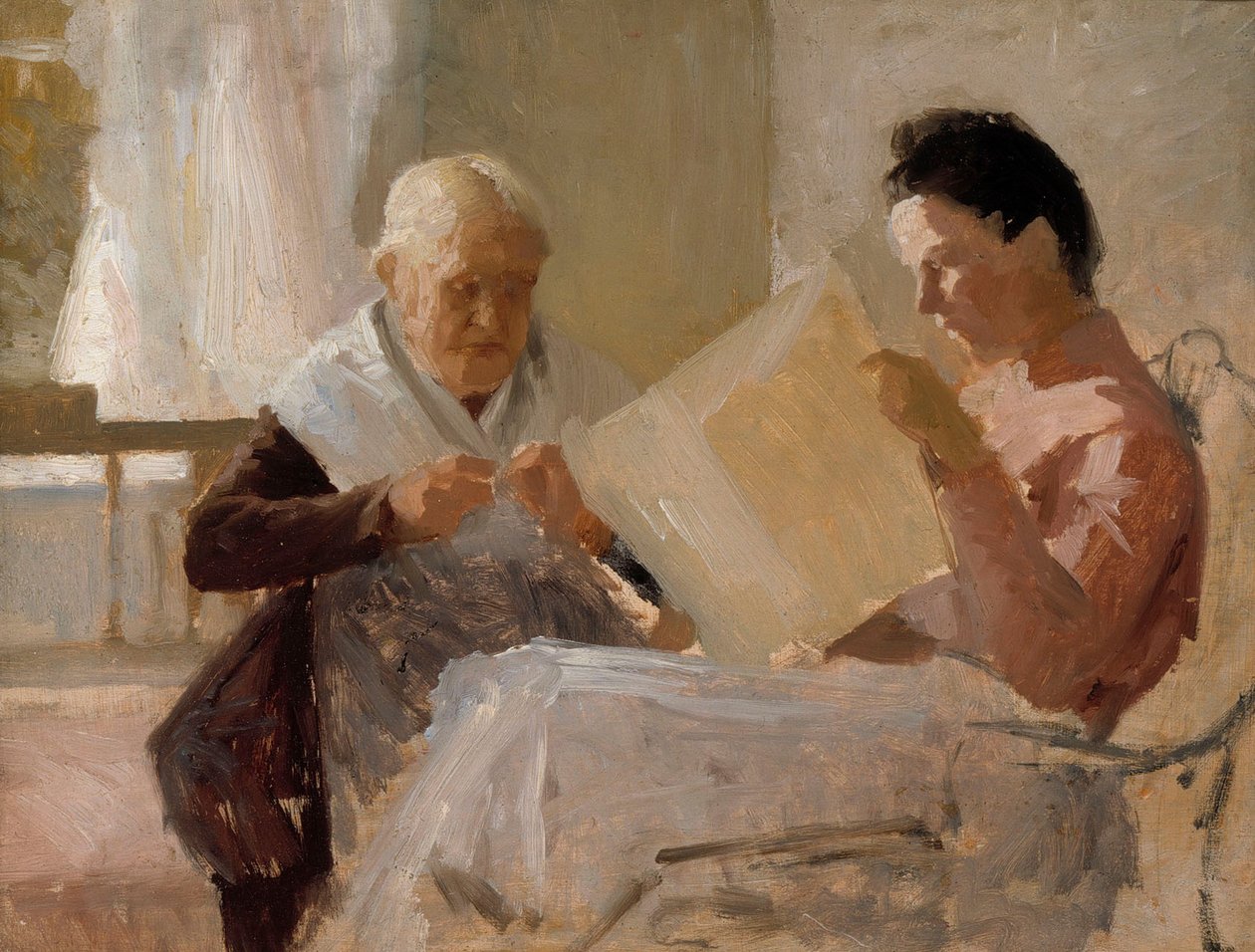 Annie Edelfelt con Fredrika Snygg da Albert Edelfelt